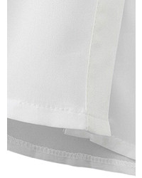 Romwe Lace Embroidered Hollow Sheer White Shirt