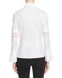 Yigal Azrouel Lace Inset Bell Sleeve Blouse