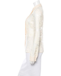 Just Cavalli Lace Ruffle Trimmed Blouse