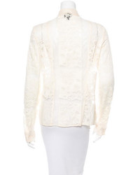 Just Cavalli Lace Ruffle Trimmed Blouse