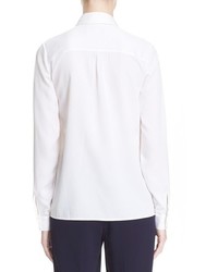 Nordstrom Signature And Caroline Issa Lace Panel Silk Blouse