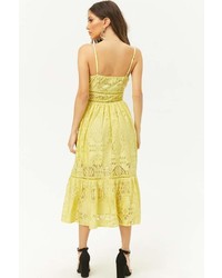 Forever 21 Lace Button Front Midi Dress
