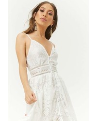 Forever 21 Lace Button Front Midi Dress