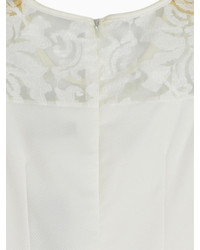 Choies Lace Panel Pouf Dress In White