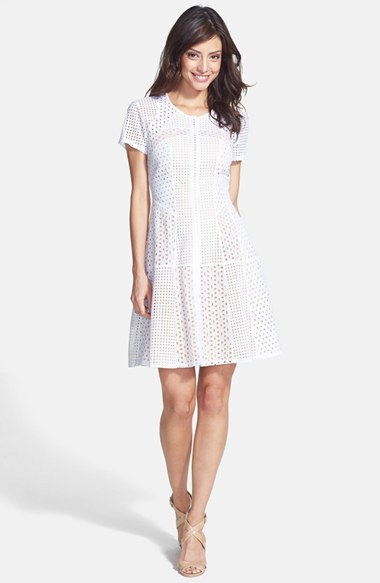 BCBGMAXAZRIA Macy Perforated Lace Fit ...