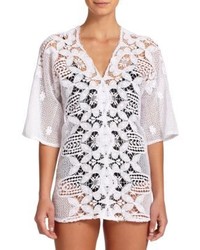 Miguelina Natalie Scalloped Lace Cotton Coverup