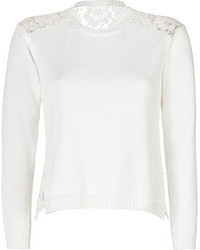 Valentino Cotton Pullover With Lace Back
