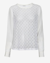 Equipment Floral Lace Silk Pullover