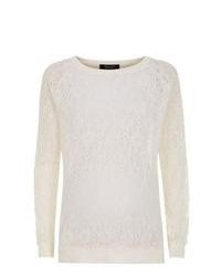 New Look Maternity Cream Floral Lace Sweater