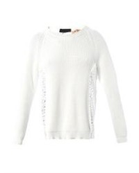 No.21 No 21 Lace Panel Ribbed Sweater