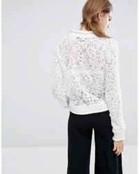 Suncoo Pasquale Lace And Embroidery Sweater