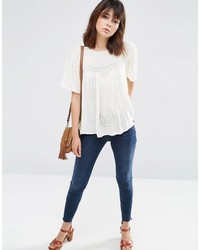 Asos Casual Lace Insert Tee