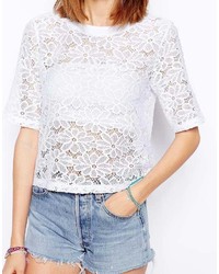 Asos Collection T Shirt In Daisy Lace