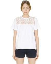Chloé Cotton T Shirt W Crocheted Lace Insert