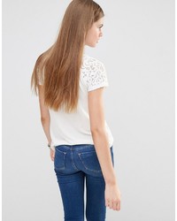 Jack Wills Lace Sleeve T Shirt