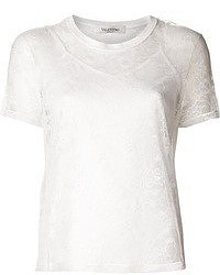 Valentino Sheer Floral Lace T Shirt