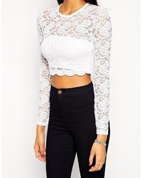 Asos Tall Lace Long Sleeve Top