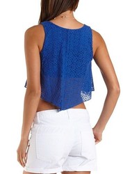 Charlotte Russe Lace Swing Crop Top