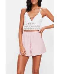 Missguided Circle Lace Crop Tank