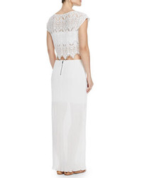 Alice + Olivia Farrell Cropped Lace Coverup Top