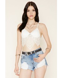 Forever 21 Scalloped Lace Cropped Cami