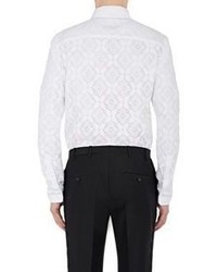 Burberry Xo Barneys New York Lace Snap Front Shirt White