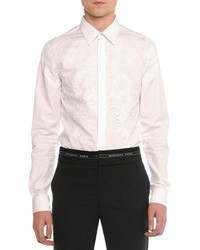 Givenchy Lace Front Poplin Shirt White