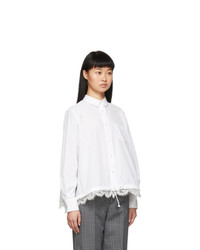 Sacai White Lace Hem Shirt
