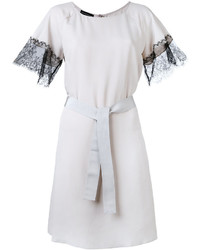 Emporio Armani Belted Lace Sleeve Dress