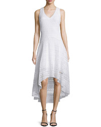 Shoshanna Cotton Lace High Low Dress White