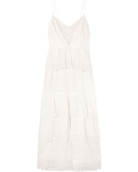 Erdem Justina Tiered Crocheted Cotton Blend Lace Dress Ivory