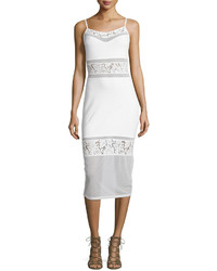 French Connection Lucky Lace Panel Dress Summer White
