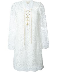 Michael Kors Open Lace Womens Tunic Dress White