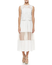 Alexis Pania Pleated Dress Wlace Popover