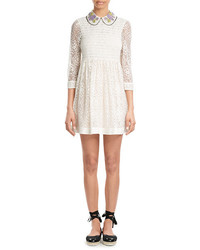 RED Valentino Red Valentino Smocked Lace Dress With Collar