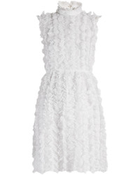 Givenchy Ruffle Trimmed Sleeveless Lace Dress