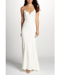 Fame and Partners Fame Partners Sirene Scalloped Lace Gown