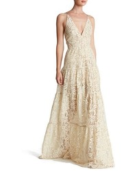 Dress the Population Melina Lace Fit Flare Maxi Dress