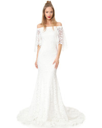 Theia Sasha Off The Shoulder Lace Gown