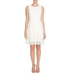 Cece By Cynthia Steffe Cece Olivia Lace Fit Flare Dress Size 10 White