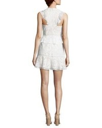 BCBGMAXAZRIA Crossover Front Fit Flare Lace Dress