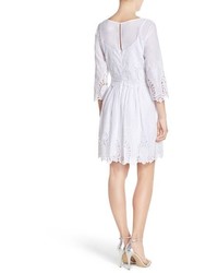 ECI Embroidered Lace Fit Flare Dress