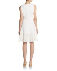 Anne Klein Lace Accented Fit And Flare Dress
