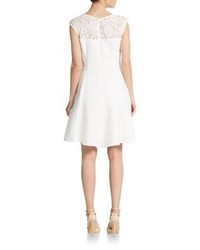 Taylor Lace Accented Knit Fit And Flare Dress