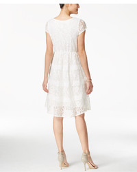 NY Collection Lace Cap Sleeve Fit Flare Dress Only At Macys