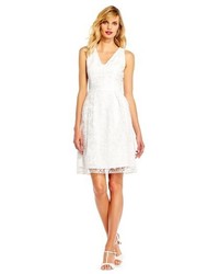 Adrianna Papell Lace Fit Flare Dress