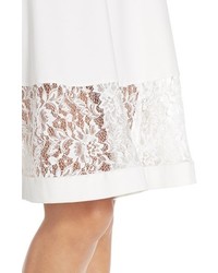 French Connection Lace Panel Fit Flare Dress