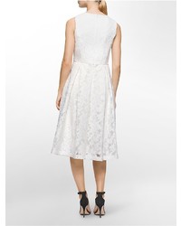 Calvin Klein Lace Sleeveless Fit Flare Dress