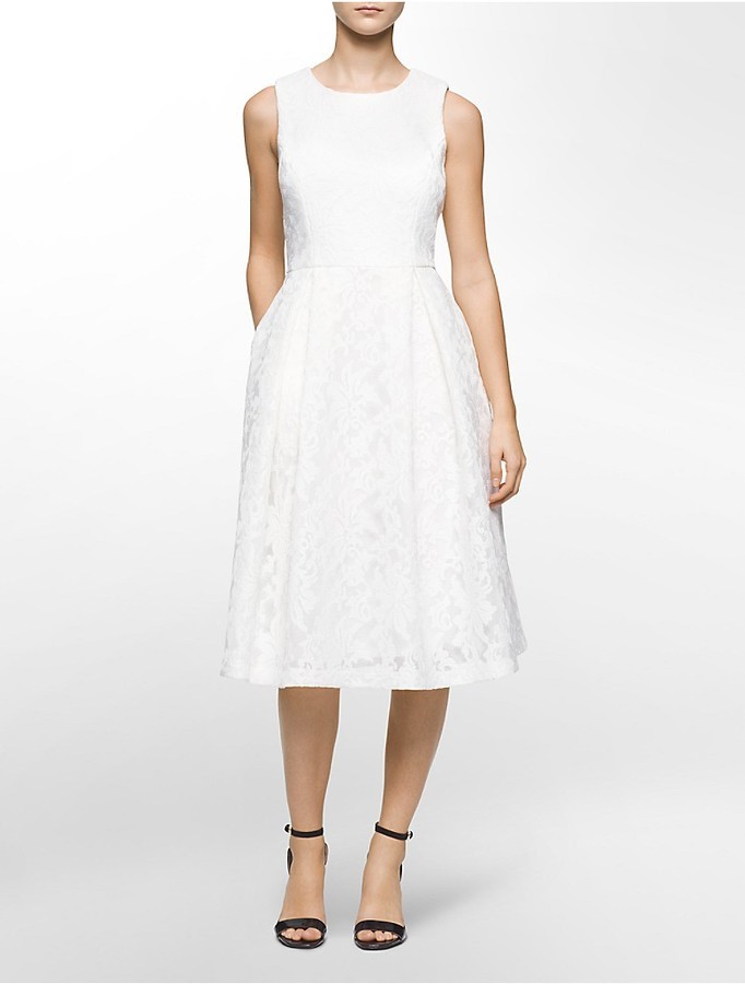 calvin klein white dress