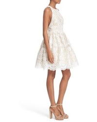 Alice + Olivia Ladonna Lace Fit Flare Dress Size 2 White